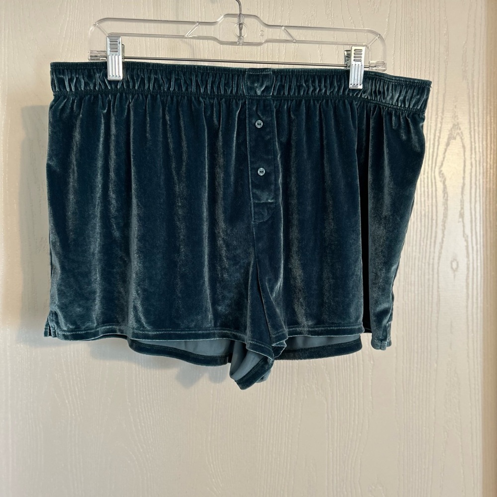 PINK Victoria's Secret Teal Velvet Shorts